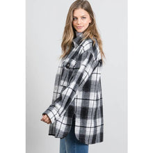 Load image into Gallery viewer, plaid, button down, shacket, shirt, jacket 

