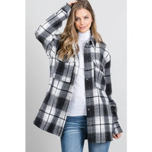 Load image into Gallery viewer, plaid, button down, shacket, shirt, jacket 
