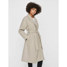 Load image into Gallery viewer, long belted jacket, silver mink, closet staple, timeless style, coat, midi coat, outerwear, winter coat, classic, chic
